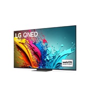 LG 65 英寸 LG QNED AI<br> QNED86 4K 智能电视 2024, LG QNED TV, QNED86 的略微倾斜的左视图, 65QNED86TCA, thumbnail 3