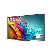 LG 86 英寸 LG QNED AI<br>QNED86 4K 智能电视 2024, LG QNED TV, QNED86 的略微倾斜的左视图, 86QNED86TCA, thumbnail 3