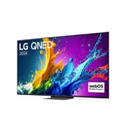 LG 86 英寸 LG QNED AI <br>QNED81 4K 智能电视 2024, LG QNED TV, QNED81 的略微倾斜的左视图, 86QNED81TCA, thumbnail 3
