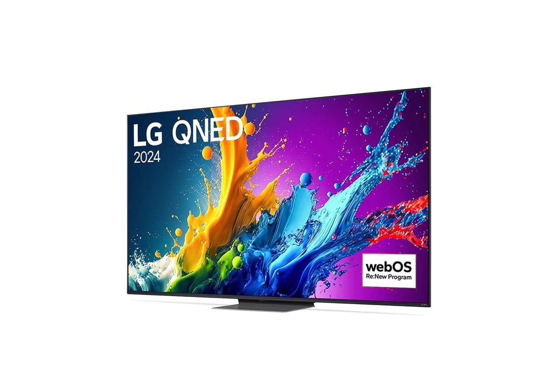 LG 75 英寸 LG QNED AI<br>QNED81 4K 智能电视 2024, LG QNED TV, QNED81 的略微倾斜的左视图, 75QNED81TCA, thumbnail 3