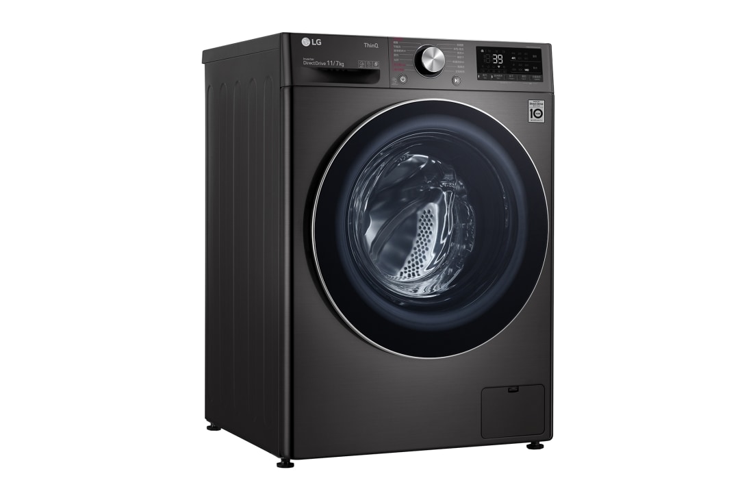LG 人工智能·纤巧洗烘一体机 速净喷淋 蒸汽洗 11/7Kg 曜岩黑, 10_Vivace_VC3_V700_11-7kg_Blacksteel_F4V5BRPKP0B_CN_Left, FD11BW4, thumbnail 10