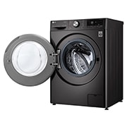 LG 人工智能·纤巧洗烘一体机 速净喷淋 蒸汽洗 11/7Kg 曜岩黑, 11_Vivace_VC3_V700_11-7kg_Blacksteel_F4V5BRPKP0B_CN_Right_Open, FD11BW4, thumbnail 11