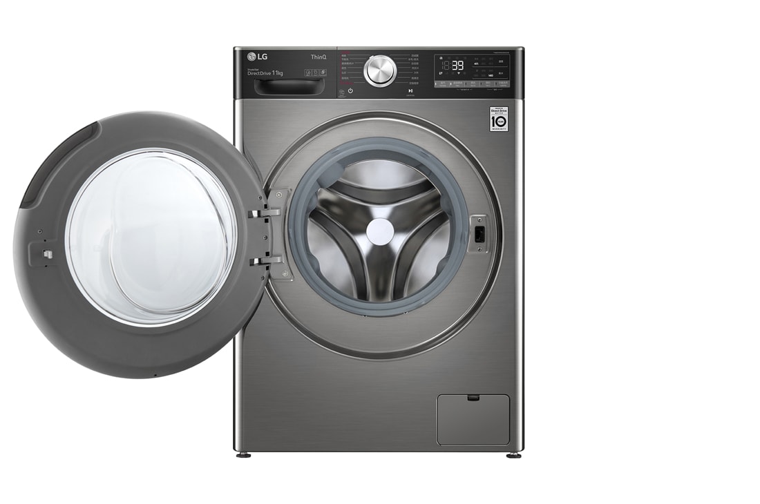 LG 人工智能 · 纤巧洗衣机 11Kg 蒸汽洗除菌除螨 钛空银, 正面开门试图, FCH11G4M, thumbnail 2