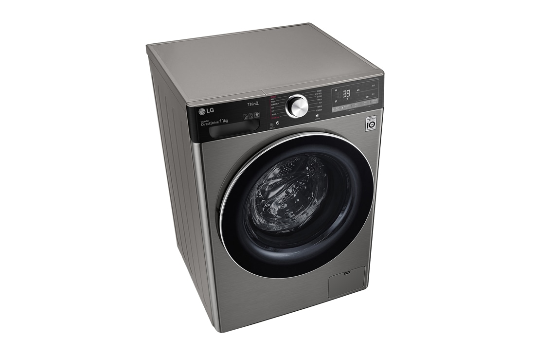 LG 人工智能 · 纤巧洗衣机 11Kg 蒸汽洗除菌除螨 钛空银, 45度右视图1, FCH11G4M, thumbnail 8