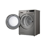 LG 双变频热泵·臻韵⁺干衣机 健康干衣护衣 10Kg  钛空银, 左边开门侧面视图, RH10V3PV8WS, thumbnail 8