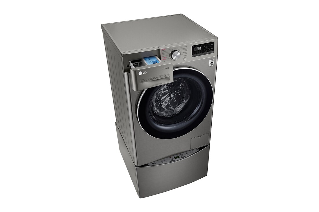 LG 同步分类 · 双擎洗干一体机 <br>蒸汽洗 大容量 13.5/7Kg 钛空银, 右侧视图, FD13PWW, thumbnail 6