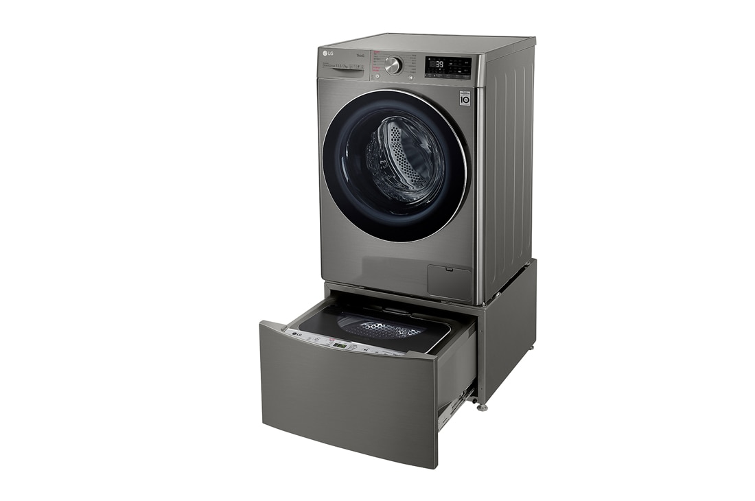 LG 同步分类 · 双擎洗干一体机 <br>蒸汽洗 大容量 13.5/7Kg 钛空银, 左侧视图, FD13PWW, thumbnail 7