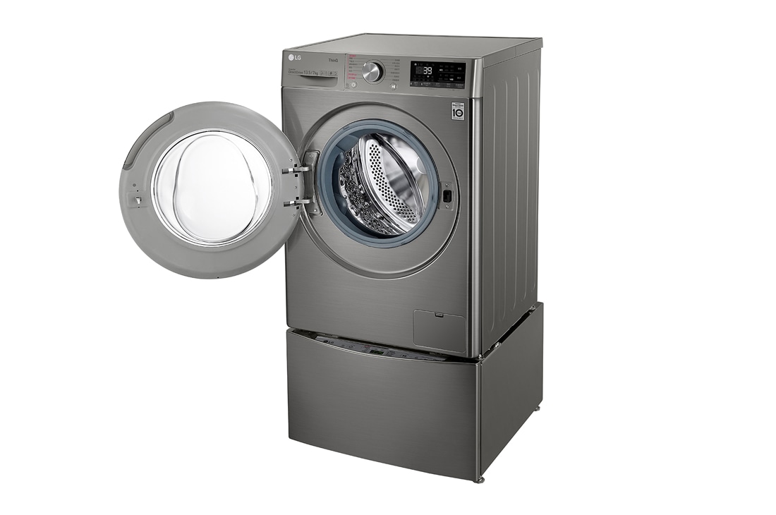 LG 同步分类 · 双擎洗干一体机 <br>蒸汽洗 大容量 13.5/7Kg 钛空银, 左侧开门视图, FD13PWW, thumbnail 8