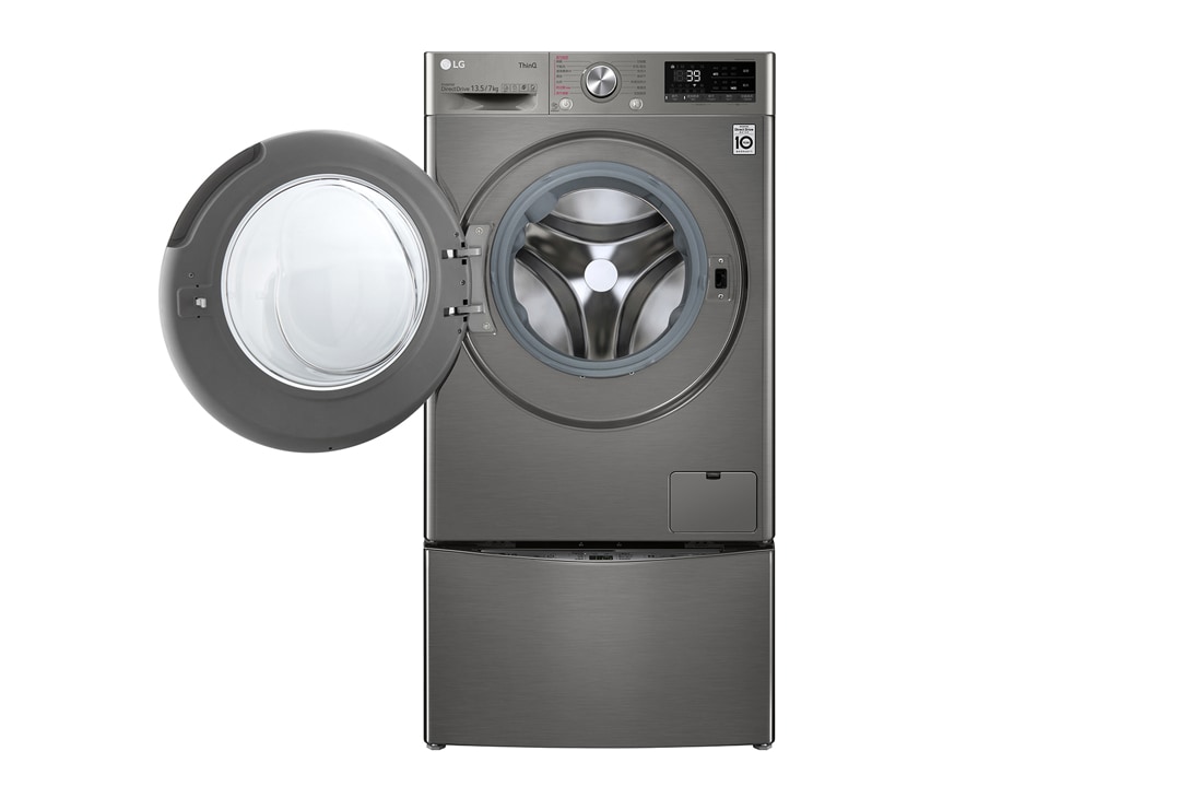 LG 同步分类 · 双擎洗干一体机 <br>蒸汽洗 大容量 13.5/7Kg 钛空银, 正面开门视图, FD13PWW, thumbnail 11