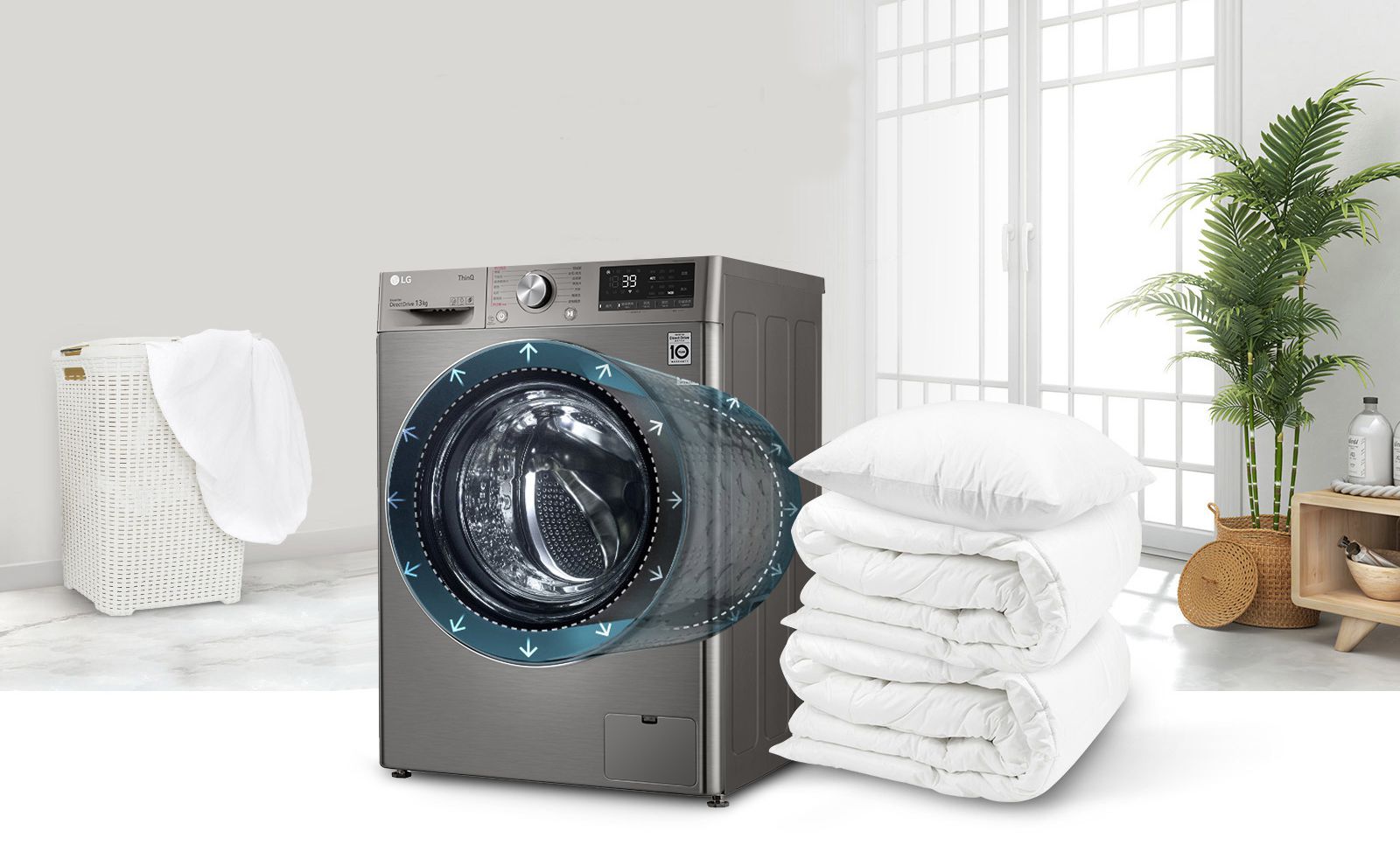 13Kg洗涤大容量洗涤<br>相同容量，尺寸更小*1