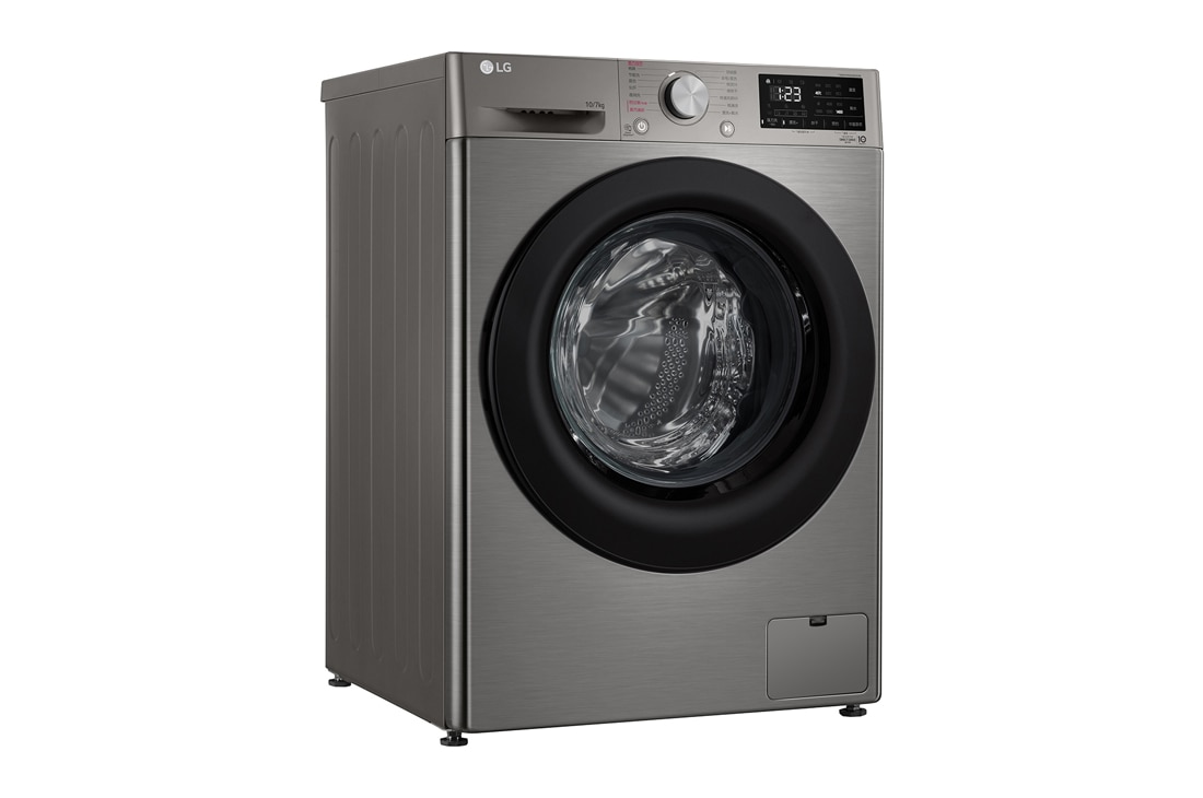 LG人工智能·纤巧洗烘一体机 蒸汽洗 纤薄机身 10/7Kg 钛空银, 右视图, FD10PN4, thumbnail 10