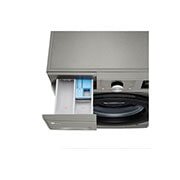 LG 人工智能·纤巧洗衣机 健康蒸汽洗 纤薄机身 10Kg 钛空银, 右侧视图，机盖关闭, FY10PN4, thumbnail 7