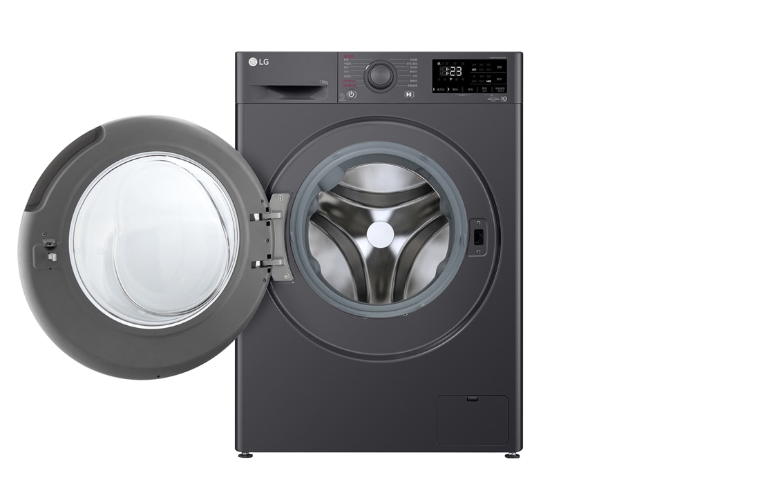 LG人工智能·纤巧洗衣机 <br>蒸汽洗烘 除菌除螨 护衣 10Kg 星云黑, 正面开门视图, FCY10Y4M, thumbnail 2