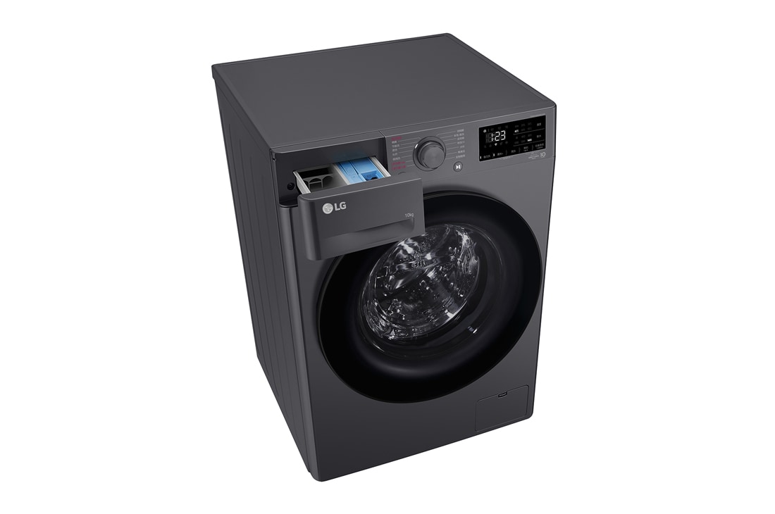 LG人工智能·纤巧洗衣机 <br>蒸汽洗烘 除菌除螨 护衣 10Kg 星云黑, 右侧面视图, FCY10Y4M, thumbnail 9