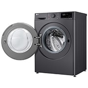 LG人工智能·纤巧洗衣机 <br>蒸汽洗烘 除菌除螨 护衣 10Kg 星云黑, 左侧面开门视图, FCY10Y4M, thumbnail 11