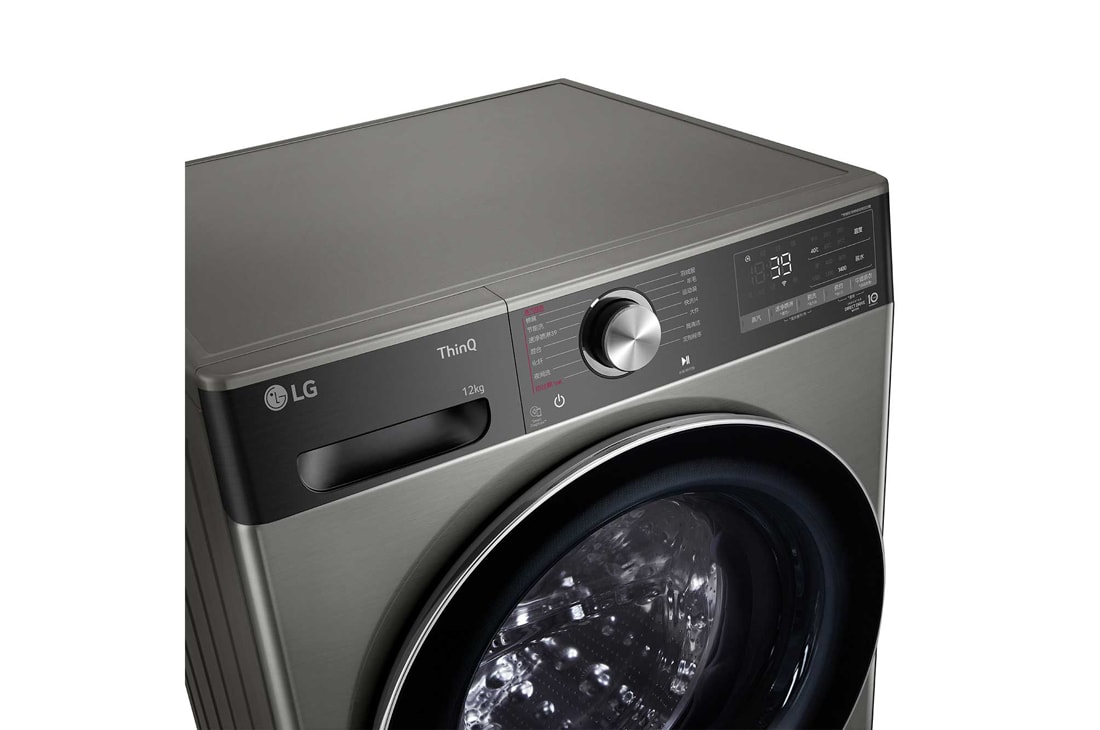 LG人工智能·小旋风<sup>Max</sup>大容量洗衣机 360°速净喷淋  12Kg 钛空银, 03_Vivace_VC3_V700_11kg_Platinum_F4V5BRPKP0B_CN_Top_Left_Panel_Detail, FCW12Y4PA, thumbnail 3