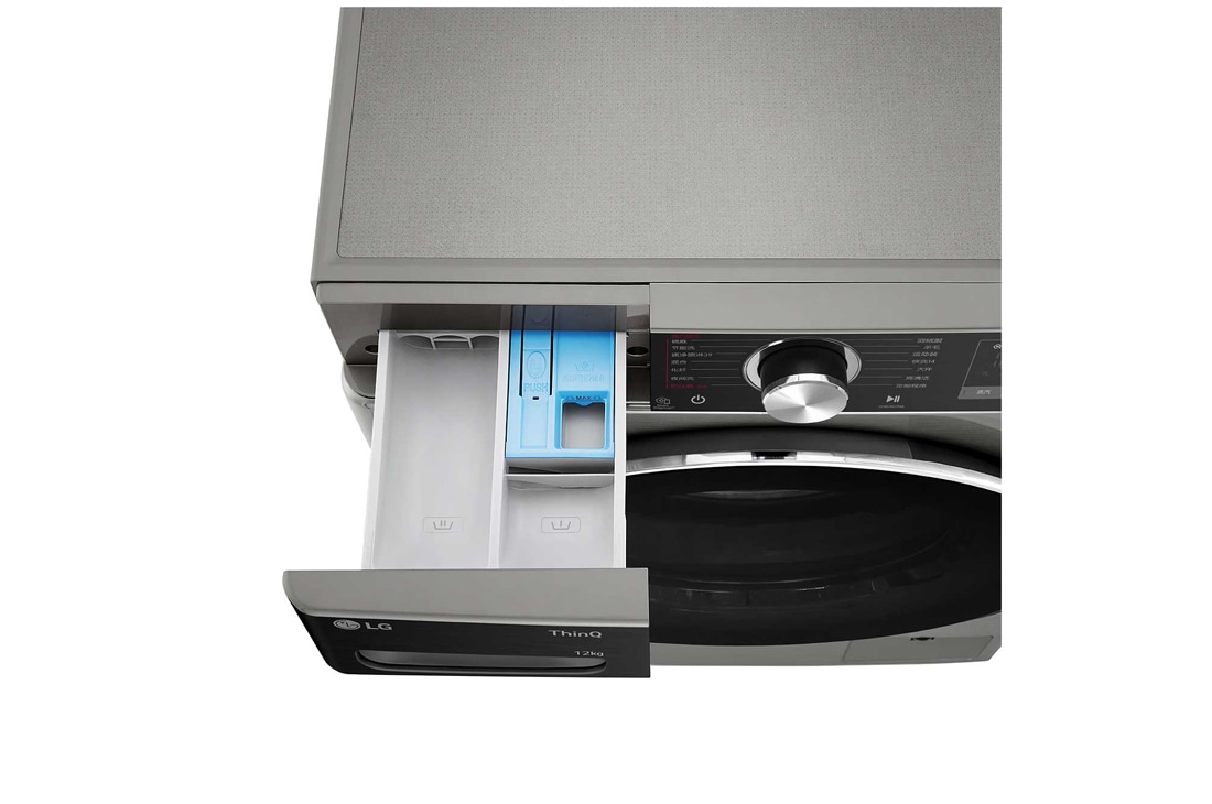 LG人工智能·小旋风<sup>Max</sup>大容量洗衣机 360°速净喷淋  12Kg 钛空银, 06_Vivace_VC3_V700_11kg_Platinum_F4V5BRPKP0B_CN_Top_Right_Drawer_Open_Detail, FCW12Y4PA, thumbnail 6