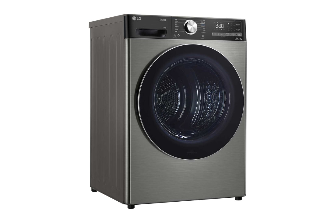 LG  双变频热泵· 大容量干衣机 健康智能护衣 10Kg 钛空银, 左边侧面视图, RH10V9PV2WR, thumbnail 9