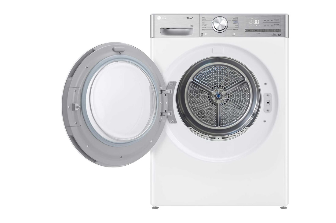 LG 双变频热泵· 大容量 干衣机 <br>智能护衣 10Kg 奢华白, 正面开门视图, RH10V9AV2WR, thumbnail 2