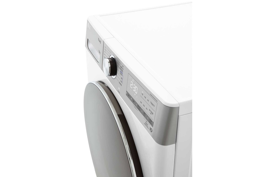LG 双变频热泵· 大容量 干衣机 <br>智能护衣 10Kg 奢华白, 右上方侧面视图, RH10V9AV2WR, thumbnail 10