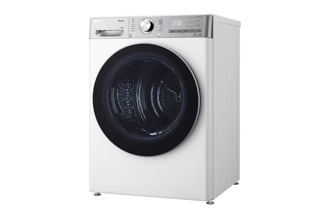 LG 双变频热泵· 大容量 干衣机 <br>智能护衣 10Kg 奢华白, 侧面视图, RH10V9AV2WR, thumbnail 14
