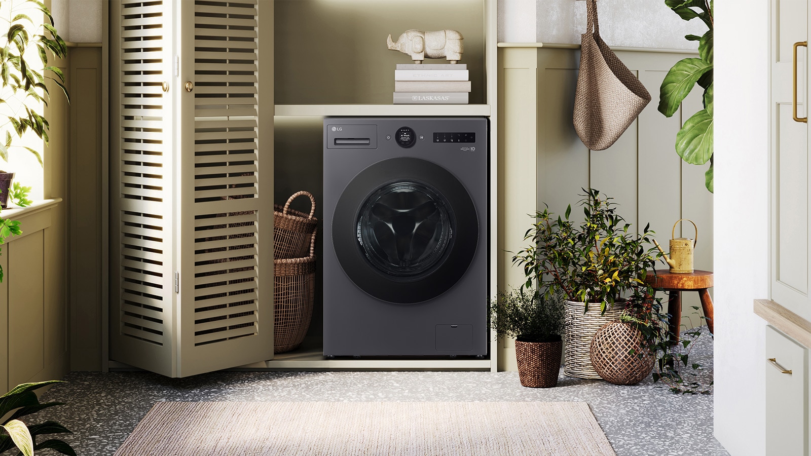 它显示洗衣机的内部的图像