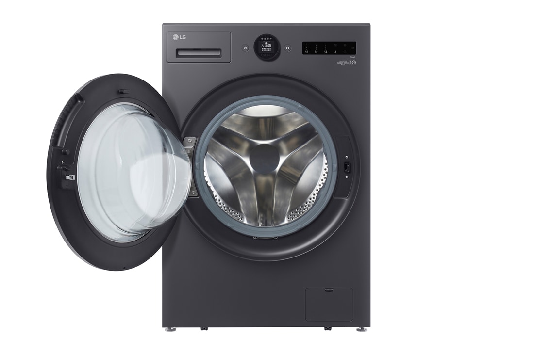 LG人工智能·觅境洗烘一体 <br>超薄机身 360°速净喷淋<br>14/8Kg 暮云黑, 前开式, FF14DJ0C, thumbnail 2