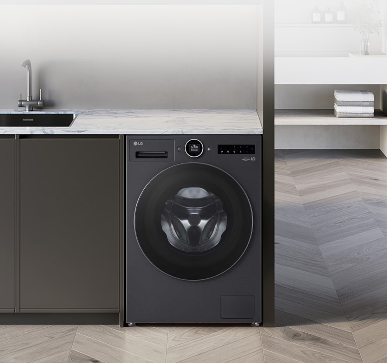 空间里有一台洗衣机。