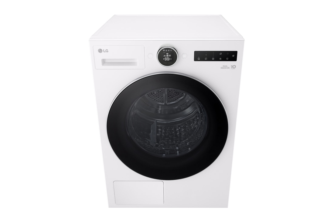 LG AI双变频热泵·觅境干衣机Turbo速烘10Kg 晨露白, 顶视图, RH10X75V2N, thumbnail 2