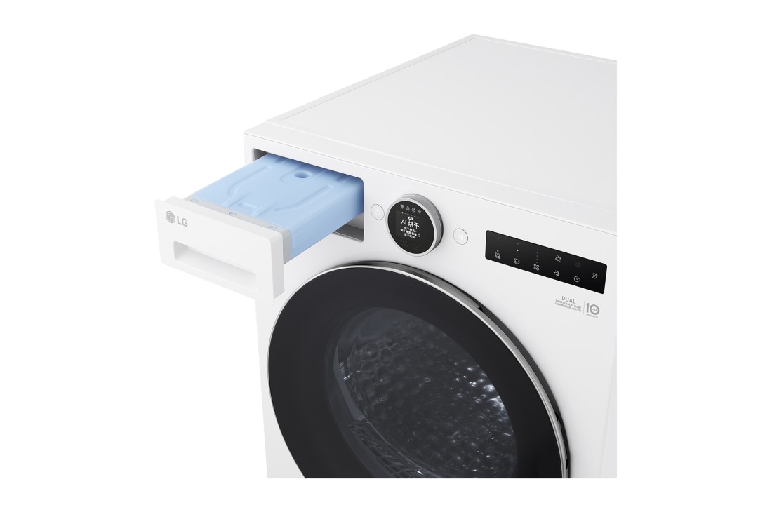 LG AI双变频热泵·觅境干衣机Turbo速烘10Kg 晨露白, 顶视图, RH10X75V2N, thumbnail 8