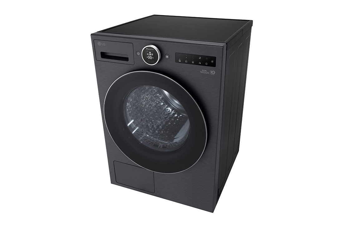 LGAI双变频热泵·觅境干衣机Turbo速烘10Kg 暮云黑, 顶右视图, RH10X76V2N, thumbnail 7