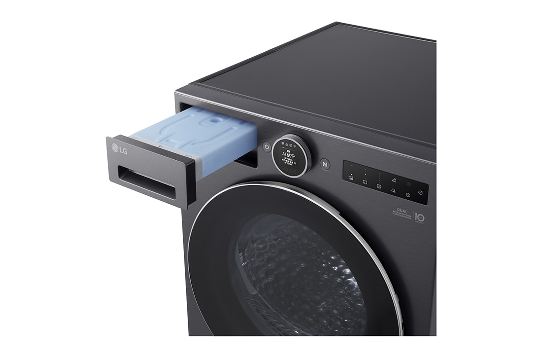 LGAI双变频热泵·觅境干衣机Turbo速烘10Kg 暮云黑, 顶视图, RH10X76V2N, thumbnail 8