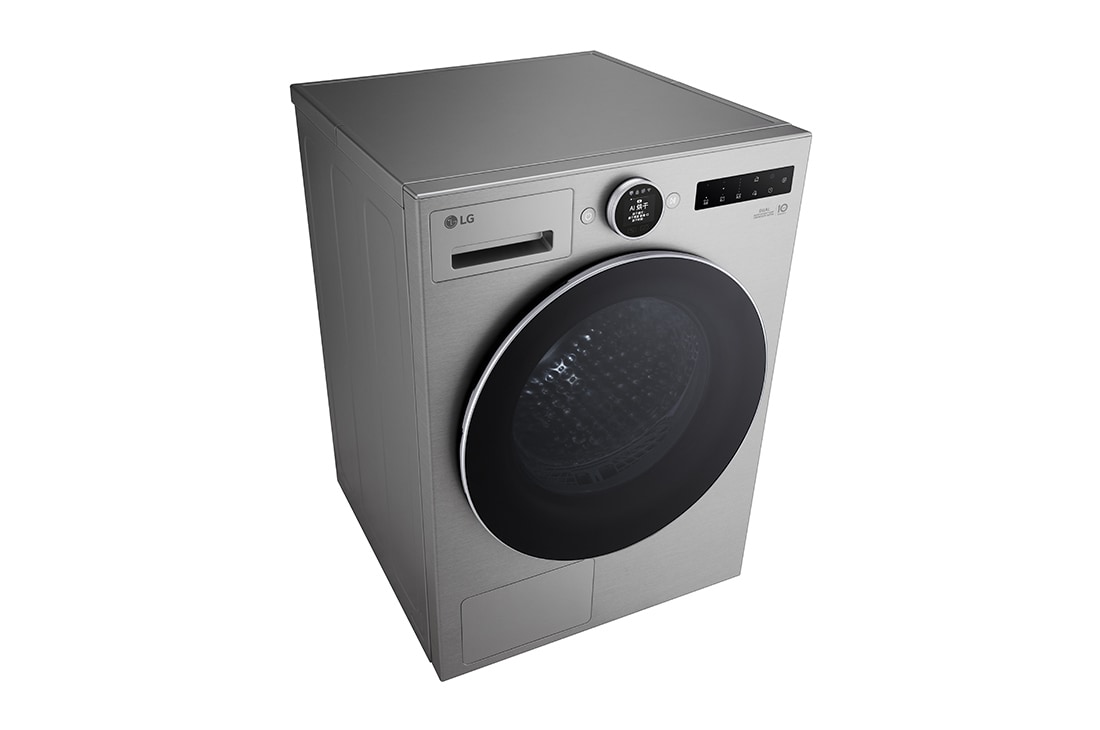 LGAI双变频热泵·觅境干衣机<br>Turbo速烘大容量10Kg 月夜银, 顶左视图, RH10X77V2N, thumbnail 7