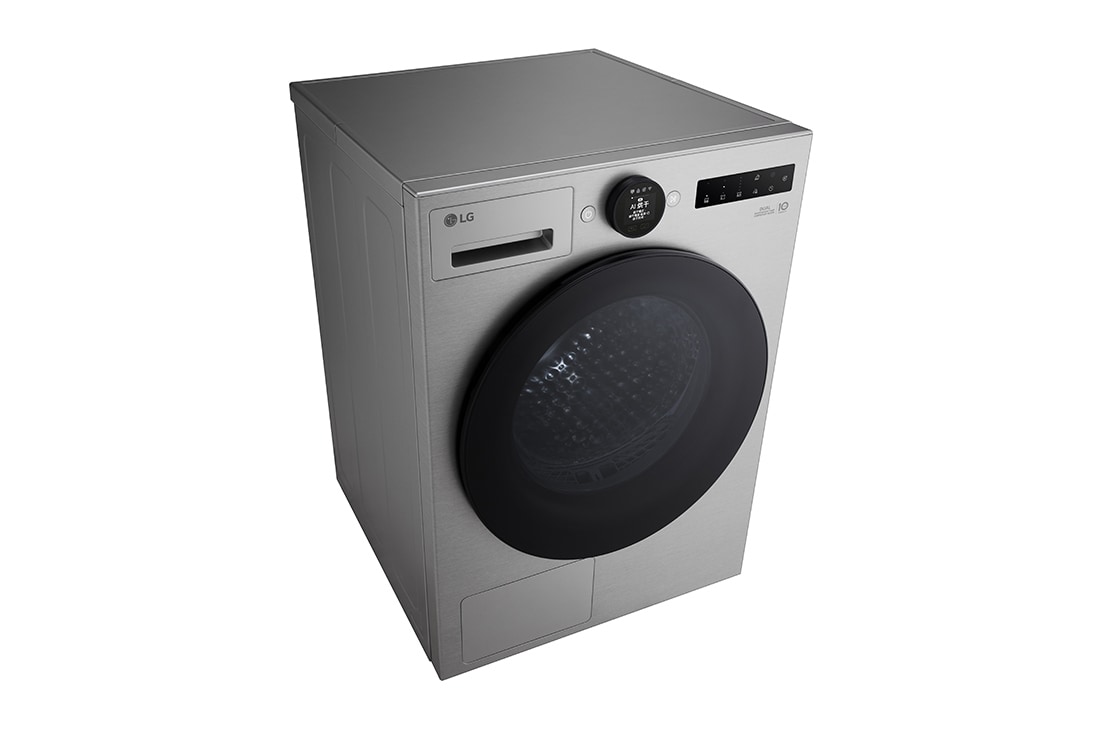 LGAI双变频热泵·觅境干衣机<br>Turbo速烘大容量10Kg 月夜银, 顶左视图, RH10X77VEN, thumbnail 7