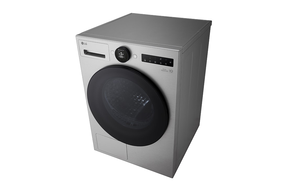 LGAI双变频热泵·觅境干衣机<br>Turbo速烘大容量10Kg 月夜银, 顶右视图, RH10X77VEN, thumbnail 9