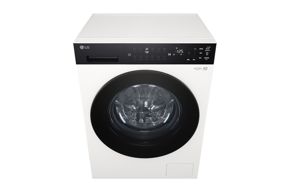 LG 6种智能手洗·觅境洗衣机 <br>纯平超薄 10Kg 晨露白, 俯视, FLM10Y2CE, thumbnail 3