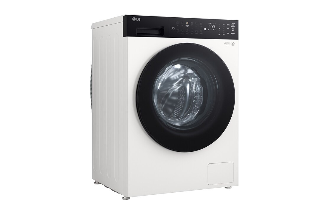 LG 6种智能手洗·觅境洗衣机 <br>纯平超薄 10Kg 晨露白, 45°左侧, FLM10Y2CE, thumbnail 6