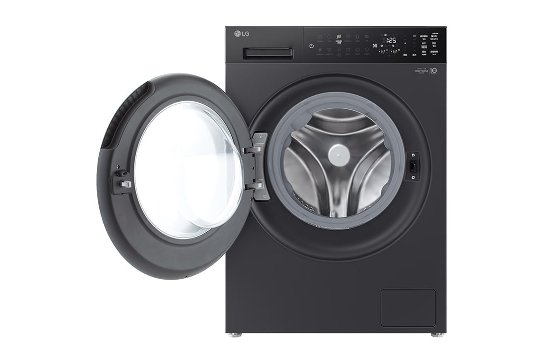 LG人工智能·觅境洗衣机 <br>极简超薄 360°速净喷淋  12Kg暮云黑, 正面打开, FF12DK2E, thumbnail 2