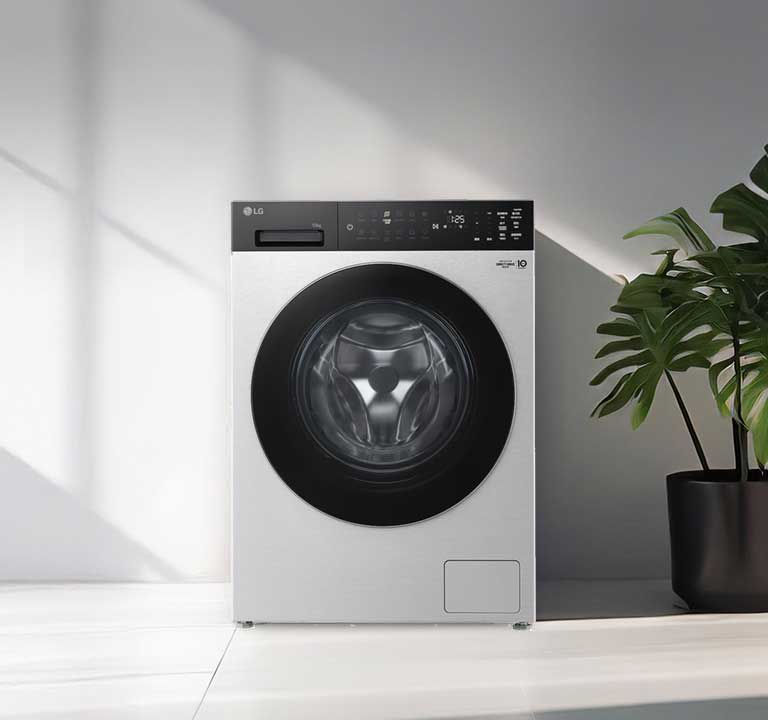 空间里有一台洗衣机。