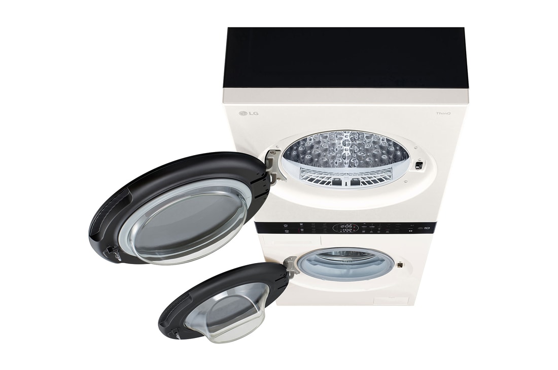 LG人工智能·WashTower洗烘塔<br>洗丨干一体机 Objet collection 奂然 <br>13Kg+10Kg 玉石白, 俯视, FN23GQH, thumbnail 9