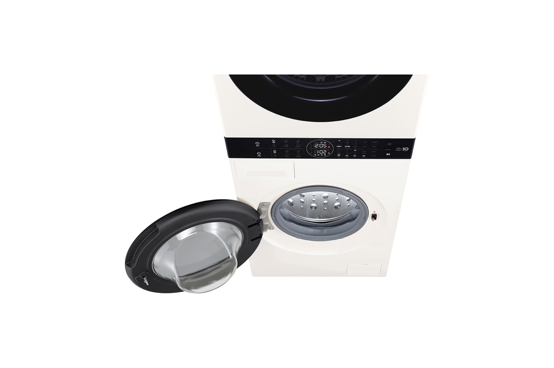 LG人工智能·WashTower洗烘塔<br>洗丨干一体机 Objet collection 奂然 <br>13Kg+10Kg 玉石白, 俯视, FN23GQH, thumbnail 10