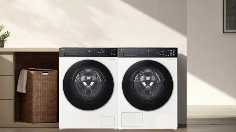 视频展示了通过接收来自洗衣机的信息，可将烘干机设为自动启用优化烘干循环