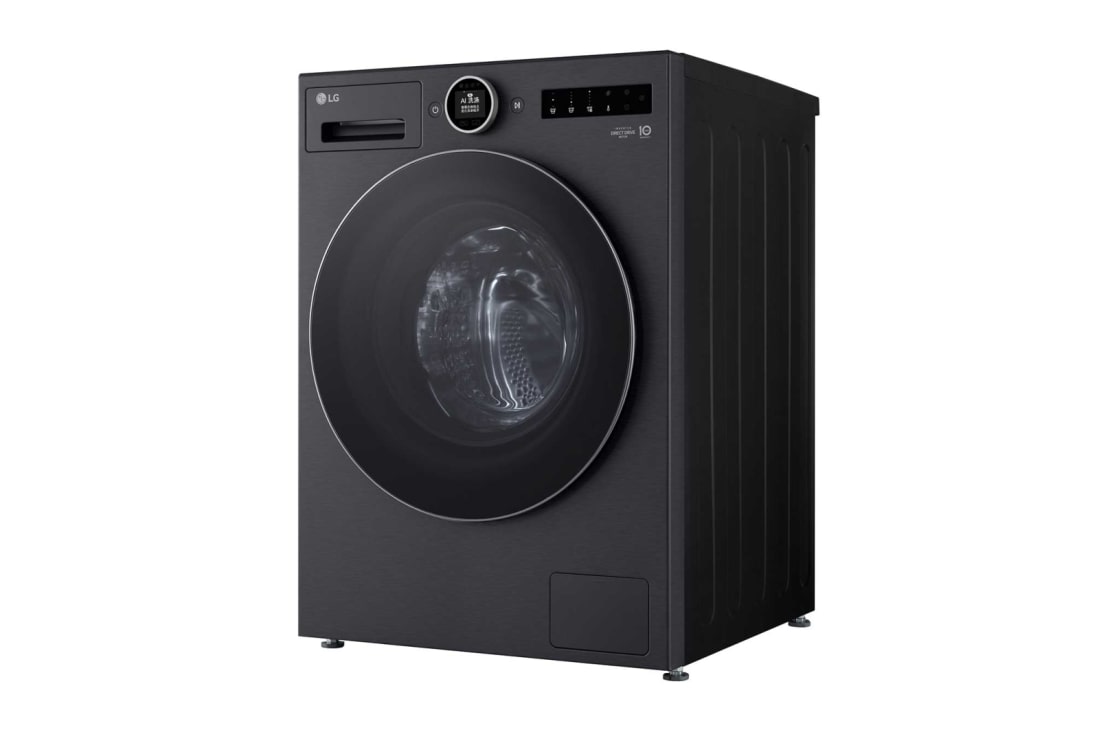 LG  LG人工智能·觅境洗衣机 <br>极简超薄 360°速净喷淋  12Kg暮云黑, 左高角度, FW12X9BCA, thumbnail 8