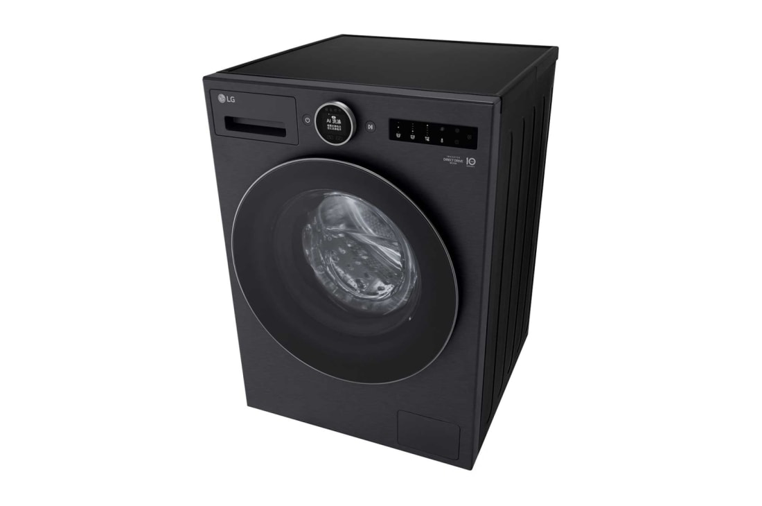 LG  LG人工智能·觅境洗衣机 <br>极简超薄 360°速净喷淋  12Kg暮云黑, 左低角度, FW12X9BCA, thumbnail 9