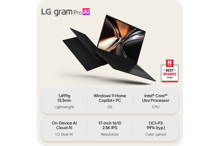 'This image shows two lightweight laptops displayed on a bright background. One laptop is angled to highlight its slim, compact rear design, while the other is open, emphasizing a thin and lightweight build, with key specifications shown below.