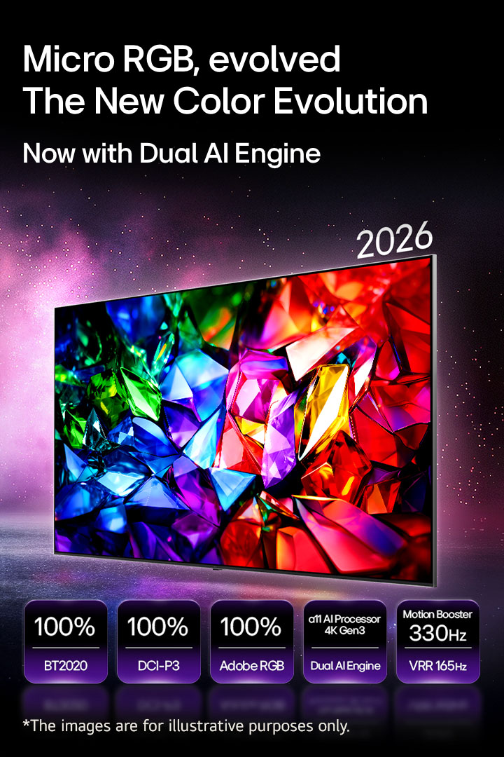 Das LG OLED evo AI G6, powered by Hyper Radiant Color Tech, zeigt ein lebendiges abstraktes Papierkunstbild auf dem Bildschirm mit Symbolen für 3,9-mal hellere Spitzenhelligkeit, perfektes Schwarz, perfekte Farbe, alpha 11 AI Processor 4K Gen3 Dual AI Engine und Reflection Free Premium.