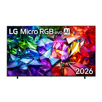Vorderansicht von 100 Zoll LG Micro RGB evo AI MRGB96 4K Smart TV 2026  100MRGB96B9