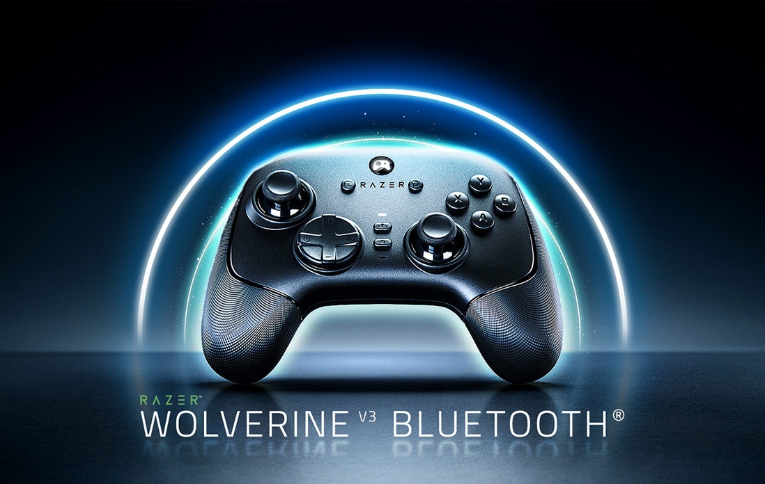 Das LG NANO 4K UHD AI NU85 mit Bluetooth Ultra Low Latency zeigt einen drahtlosen Game-Controller mit der Bezeichnung „Razer Wolverine V3 Bluetooth“ auf dem Bildschirm, was auf eine optimierte Unterstützung des Bluetooth-Controllers für reaktionsschnelles Gameplay hinweist.