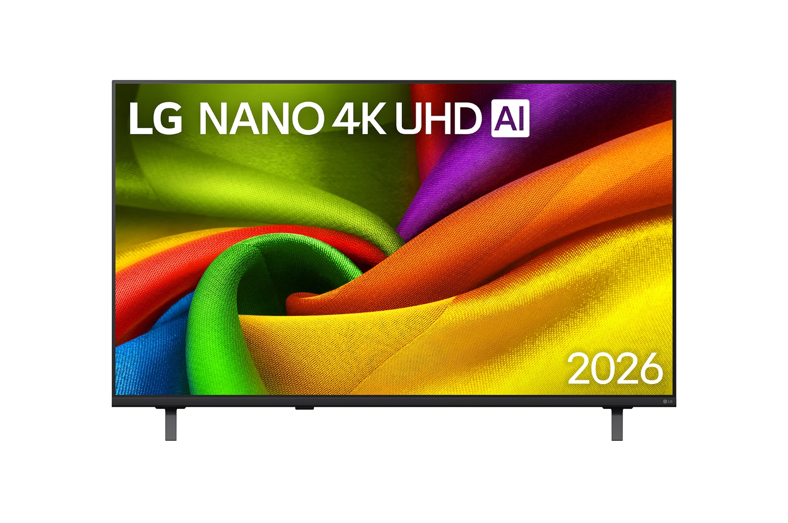 Vorderansicht von 50 Zoll LG NANO 4K UHD AI NU8E Smart TV 2026 50NU8E0B3LA