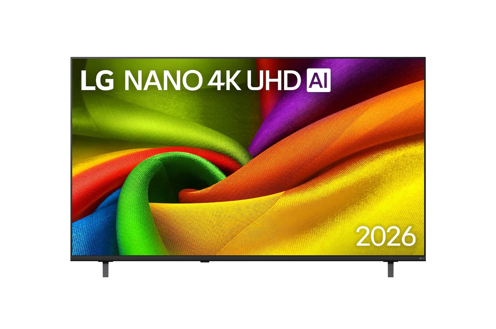 Vorderansicht von 65 Zoll LG NANO 4K UHD AI NU8E Smart TV 2026 65NU8E0B3LA
